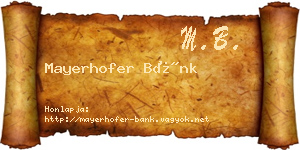 Mayerhofer Bánk névjegykártya